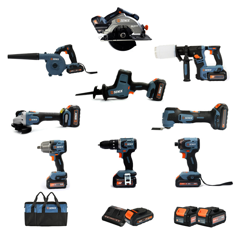 Senix X2 18V 9 Piece Combo Kit