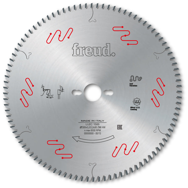 Freud Industrial Timber Fine Cut Off Circular Saw Blade - 300mm Diameter - 120 Tooth - 30mm Bore - LU2C 1700