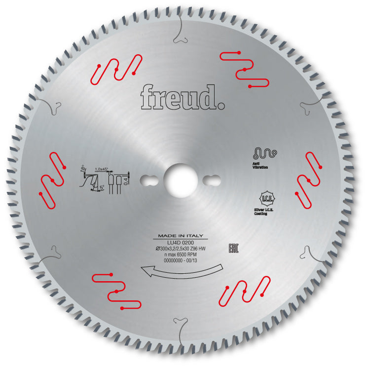 Freud Industrial Solid Surface Circular Saw Blade - 300mm Diameter - 96 Tooth - 30mm Bore - LU4D 0200