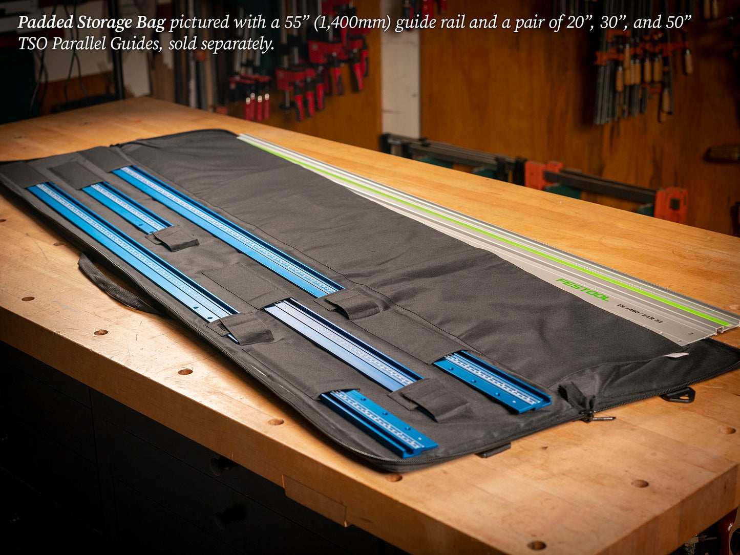TSO Products Padded Storage Bag for Parallel Guides & Guide Rails Up to 55" (139cm)