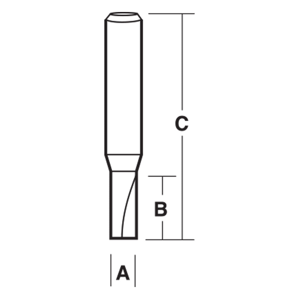 Straight Cut Router Bits Carbitool -  1/2" Shank