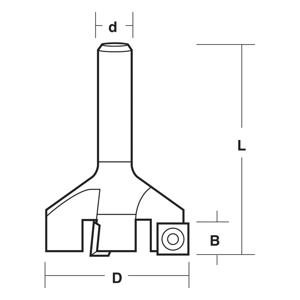 Surface Planing/Flattening Router Bit Carbitool - 1/2" Shank With Replaceable Inserts