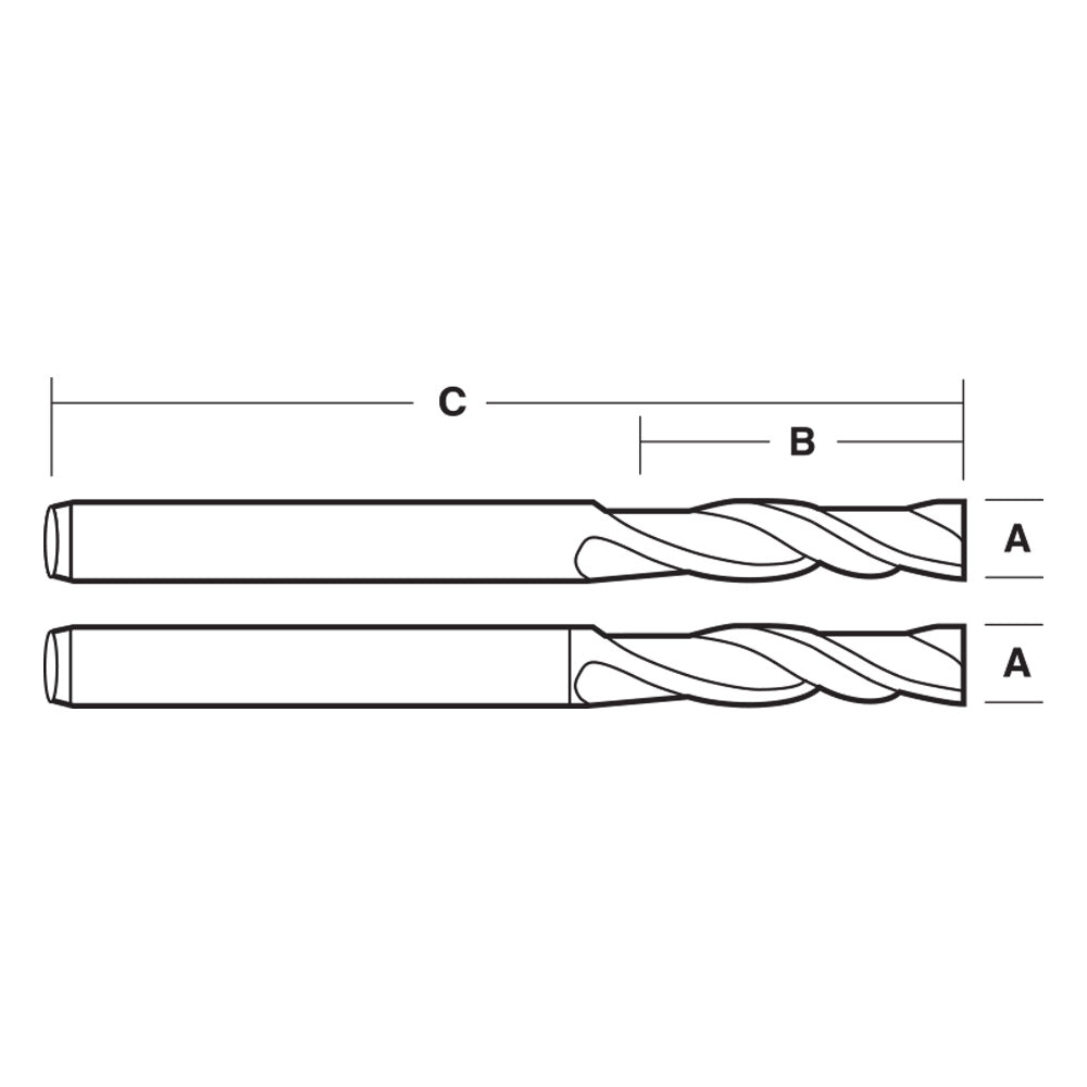 Carbide Spiral Up Cut Router Bits Carbitool - 1/4" Shank