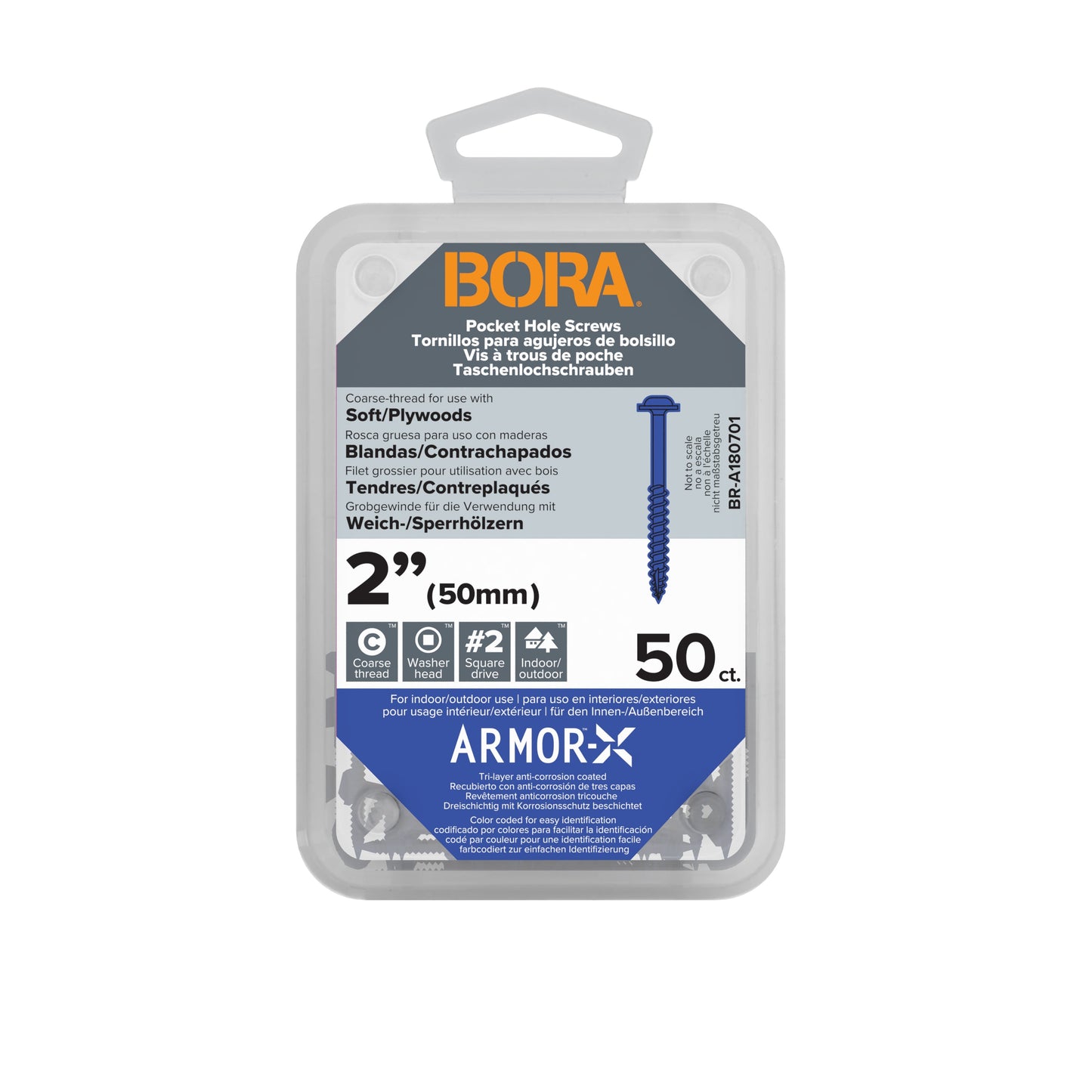 BORA Wood Screws 50mm Coarse | 50 Pack