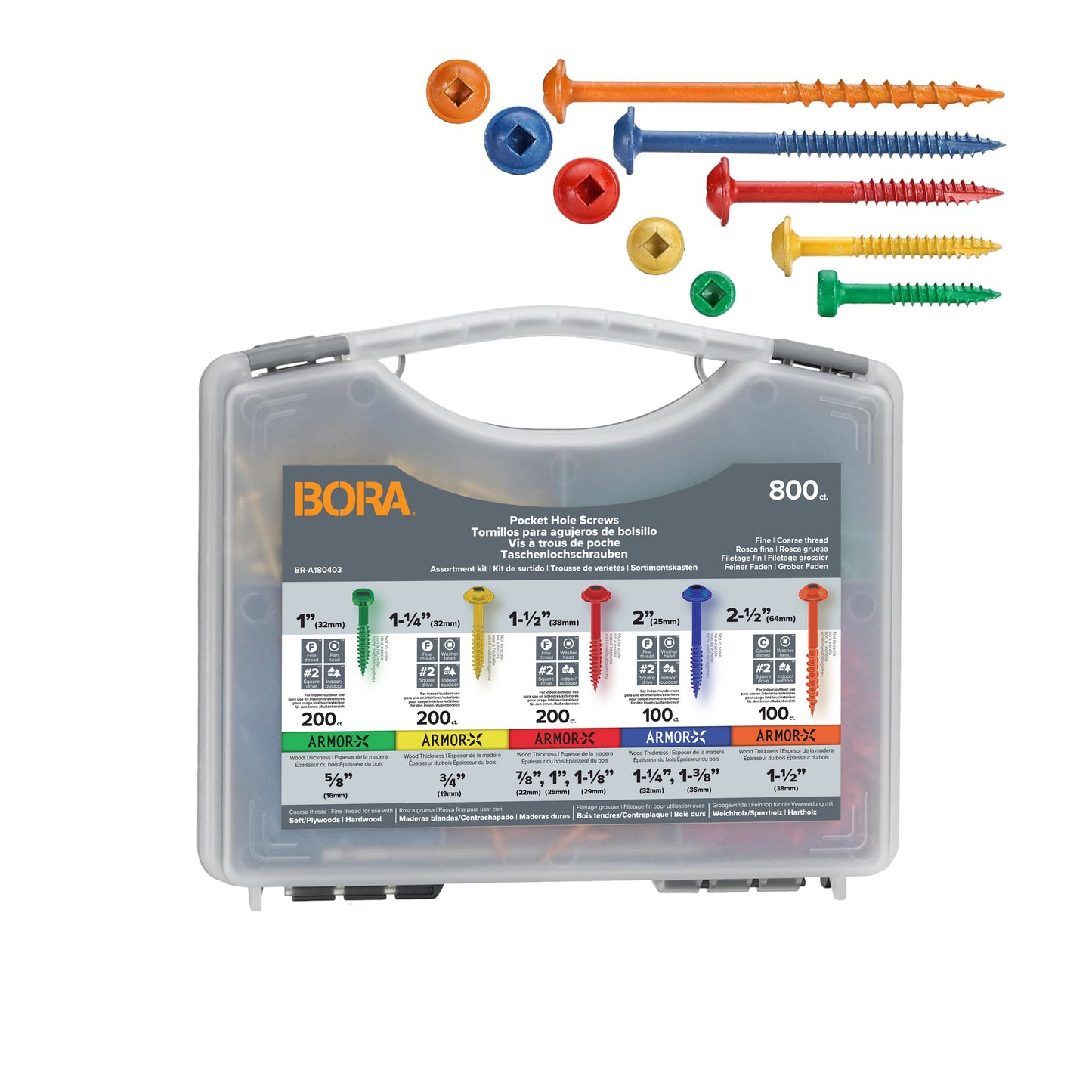 BORA Pocket-Hole Screw Kit | 800 Pack