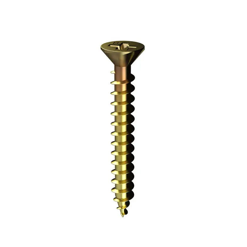 8G Chipboard Screws Yellow Zinc PH2 Bremick