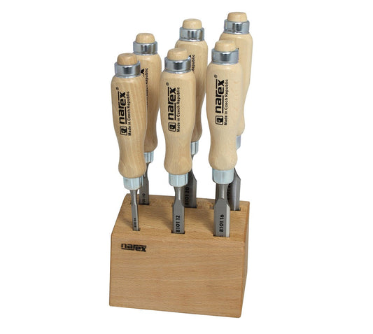 Narex Cabinet Chisels Set of 6 with Block