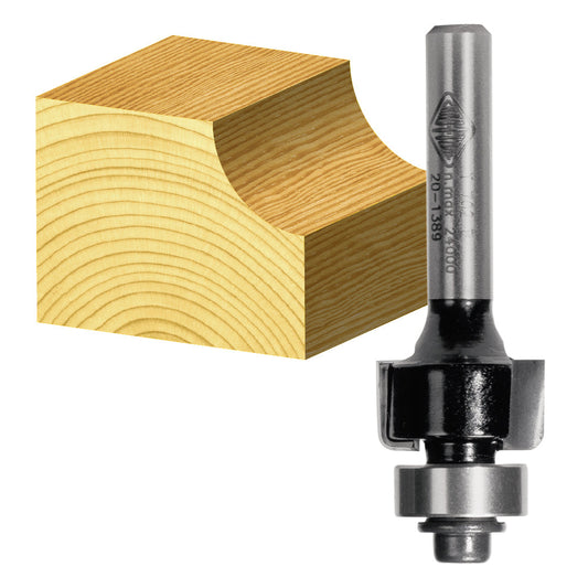 2 Flute Cove Router Bit With Ball Bearing Guide Carbitool - 1/4" Shank