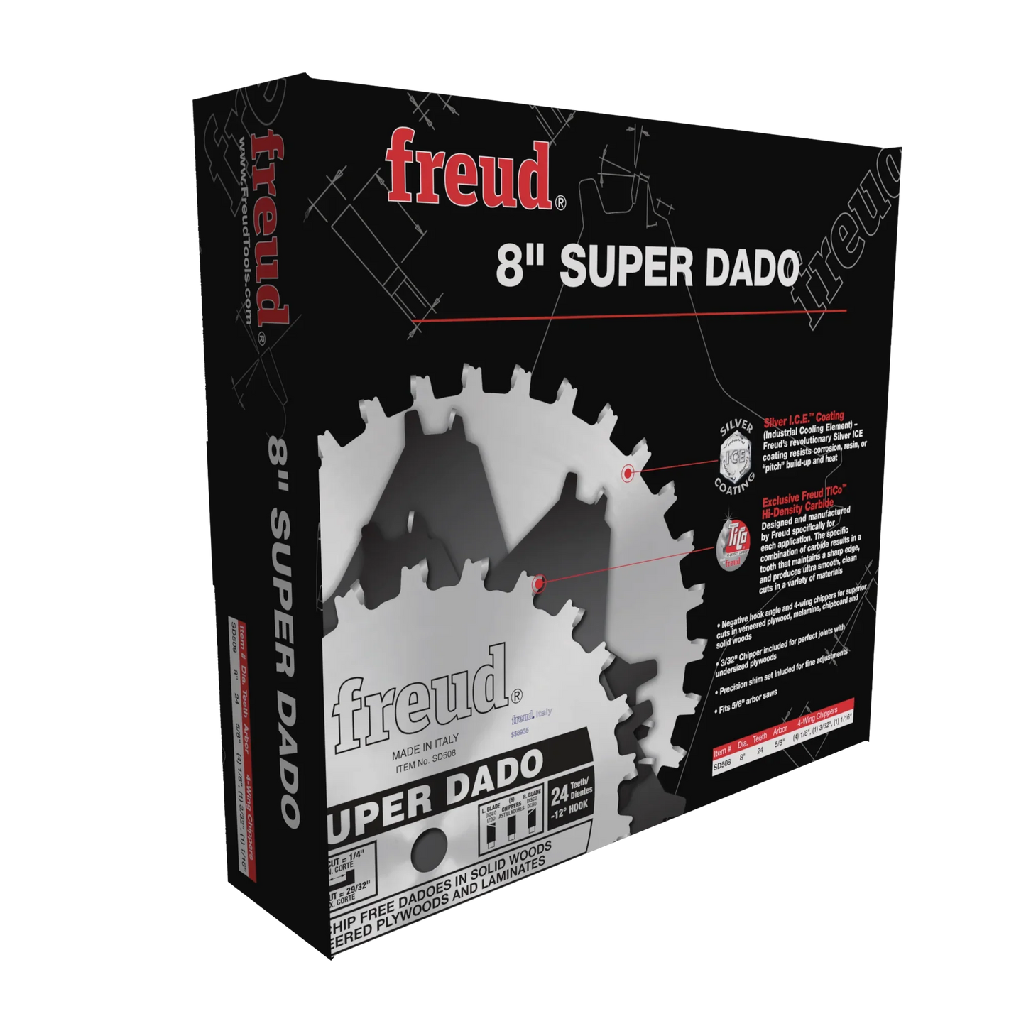 Freud 8"/203mm Super Stacked Dado Set - GLSD508
