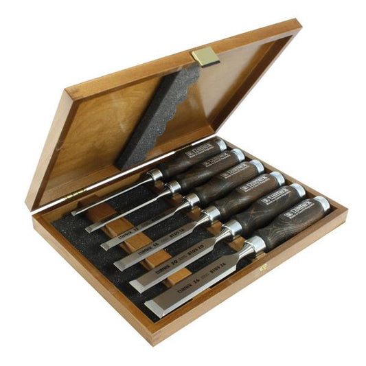 Narex Bevelled Edge Cabinet Chisels Set of 6 with Case