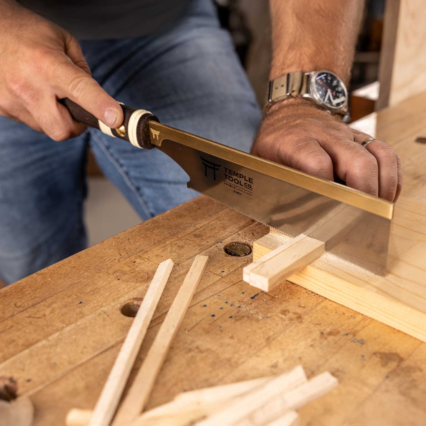 Temple Tool Co Japanese Dozuki Pull Saw | Ultra-Fine Crosscut | 180mm