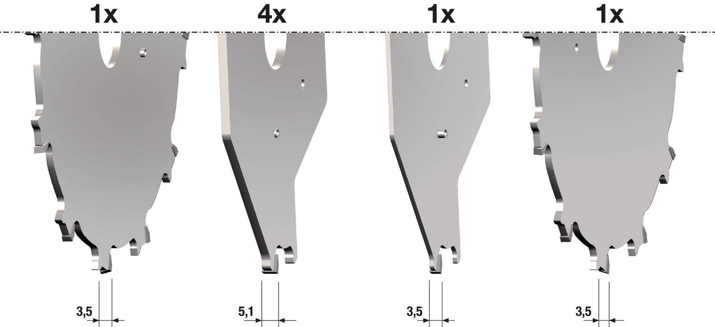 Freud 8"/207mm Locked Dado Set - 30mm Bore - GL20701M