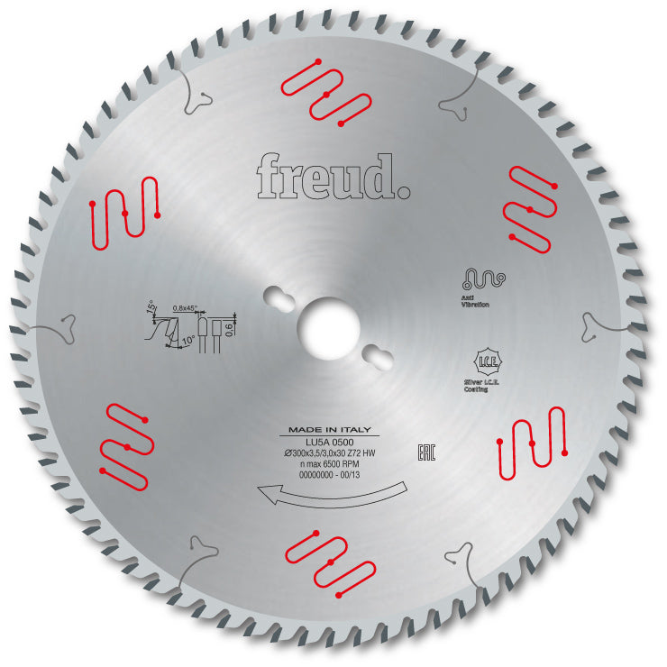 Freud Industrial Aluminium/Non-Ferrous Metal Cut Off Circular Saw Blade - 300mm Diameter - 72 Tooth - 30mm Bore - LU5A 0500