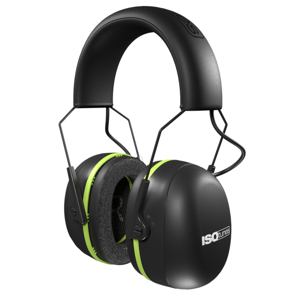 ISOtunes Air Defender Bluetooth Earmuffs - Black/Green