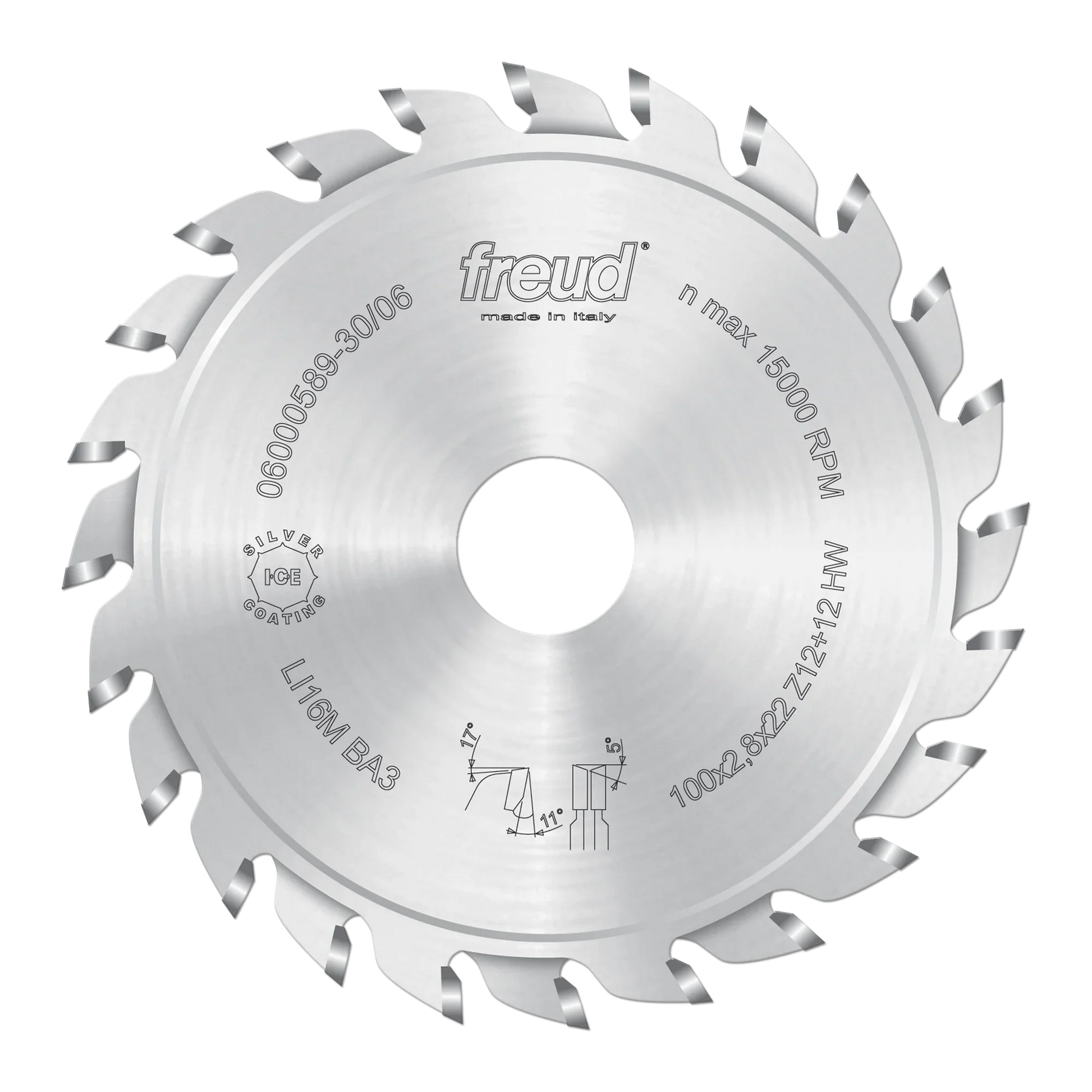 Freud Adjustable Scoring Saw Blade - 120mm Diameter - 12 + 12 Tooth - 22mm Bore - LI16M AB3