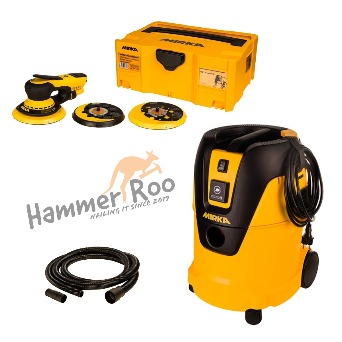 Mirka Sanding Kit - Deros 2 in 1 Kit + 1125L Dust Extractor