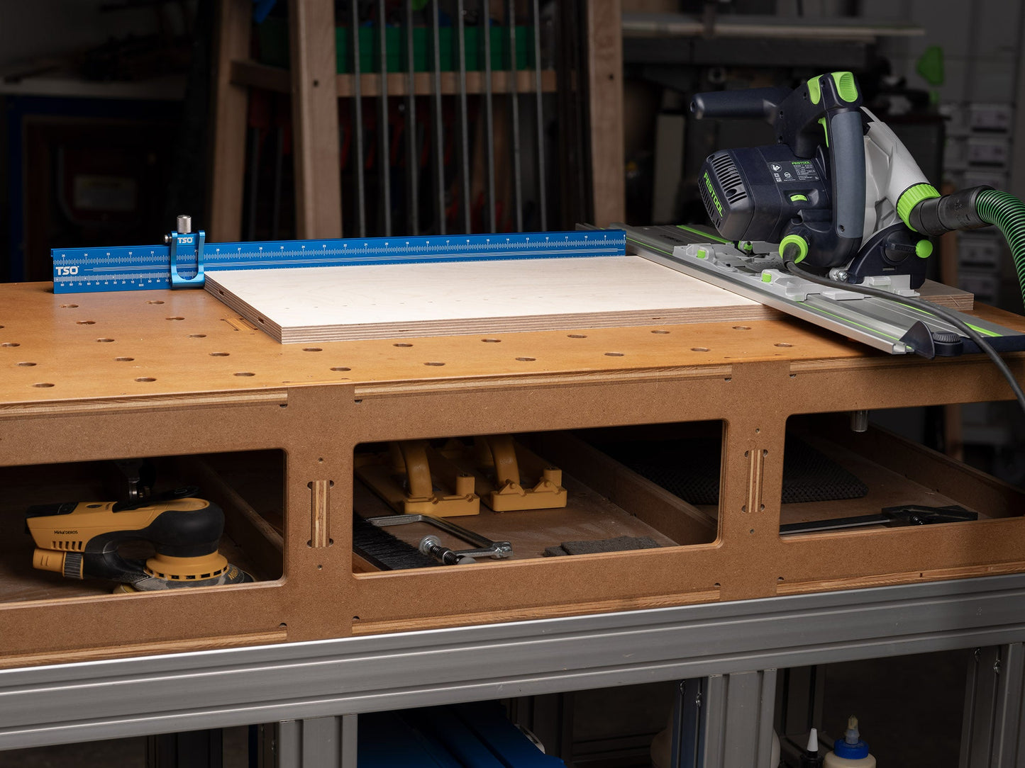 TSO Products 900mm Multifunction Workbench Fence & Stop Set