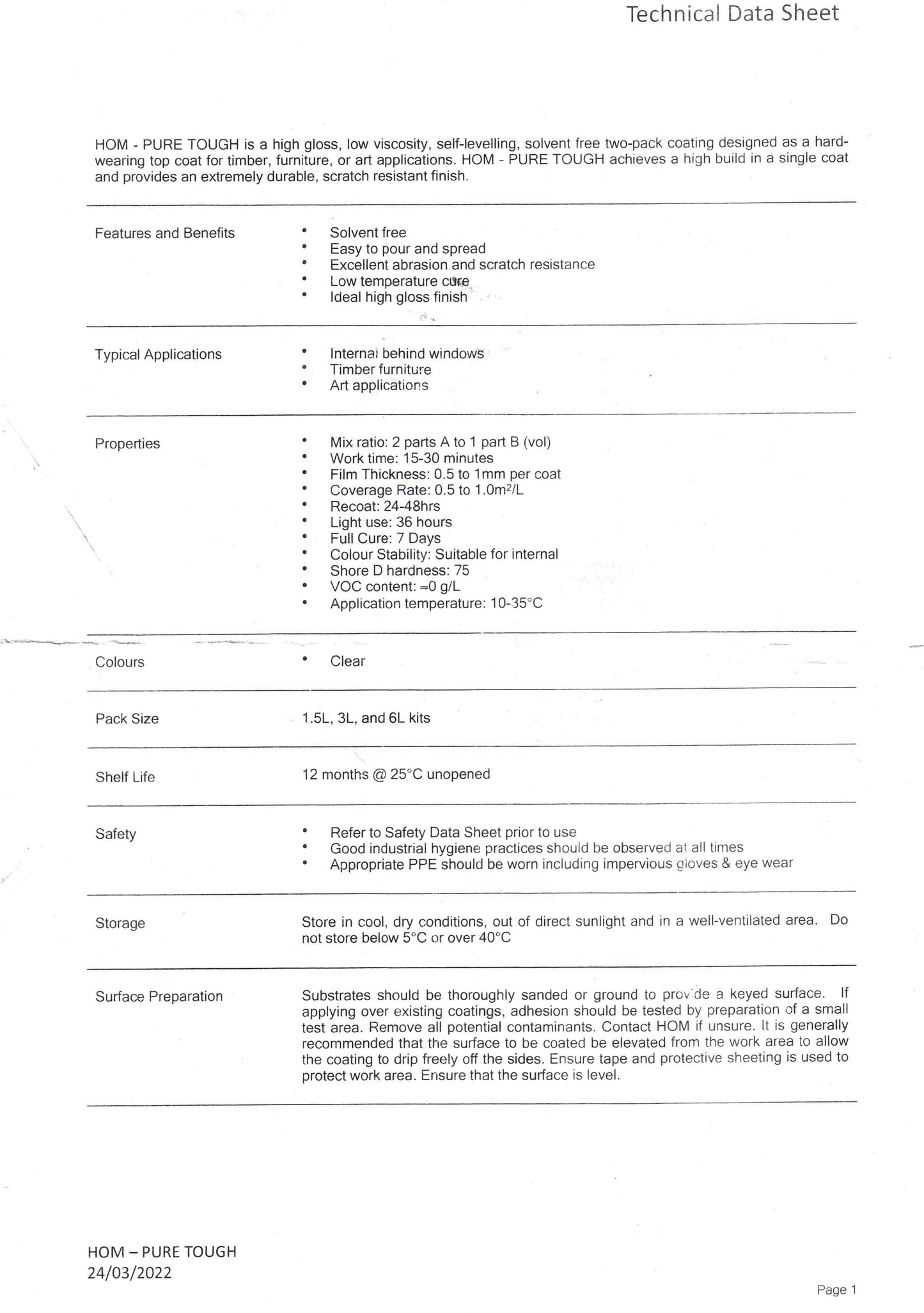 Pure Tough (Scratch and Heat Resistant Epoxy Coating) 6L | Health of Mind Art