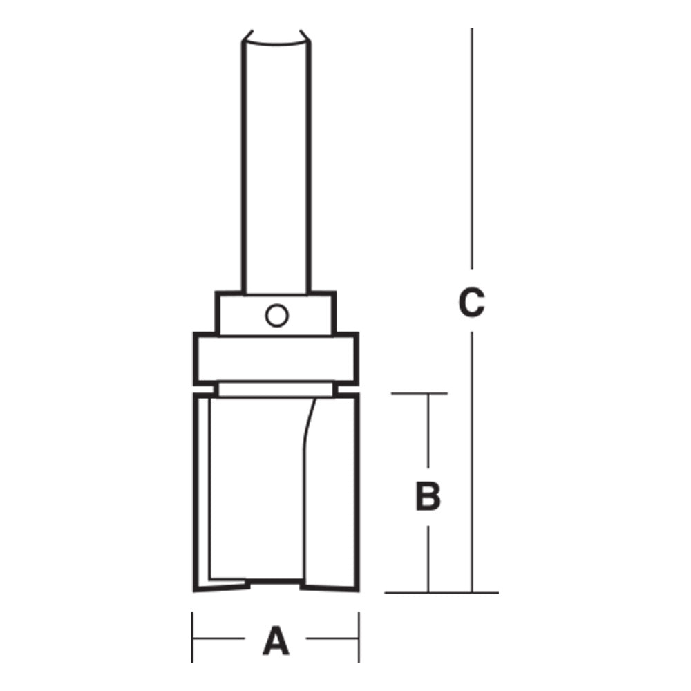 Pattern / Inverted Flush Trim Router Bits Carbitool - with Bearing 1/4" Shank