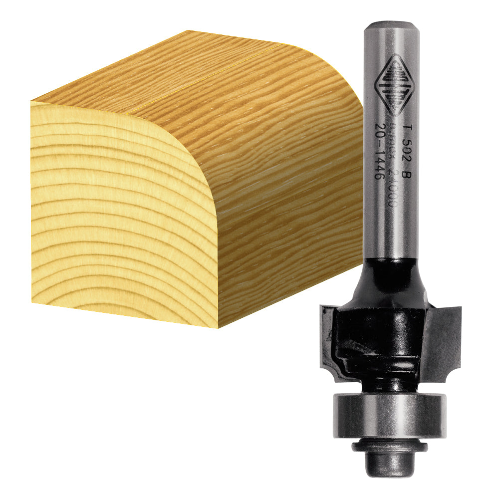 Round Over Router Bits Carbitool - with Bearing 1/4" Shank