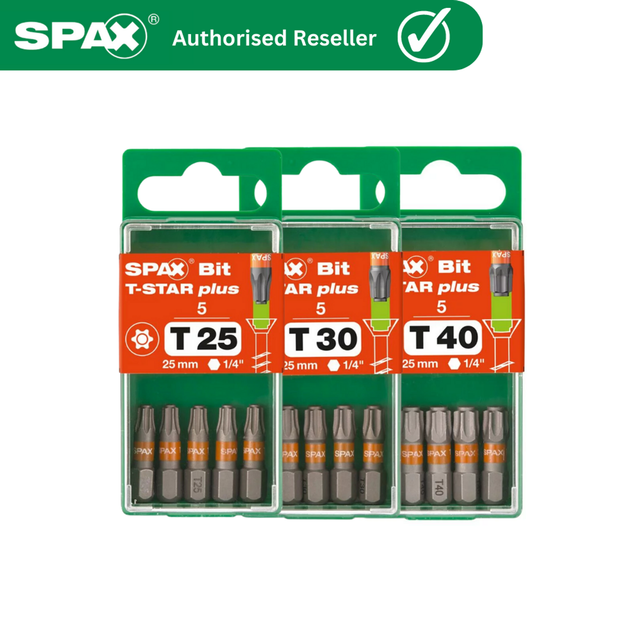 Spax T-STAR Plus Driver Bits 5 Pack | 25mm