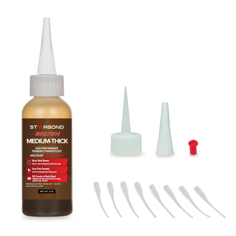 Dark Brown Medium-Thick CA Glue 2oz BR-500