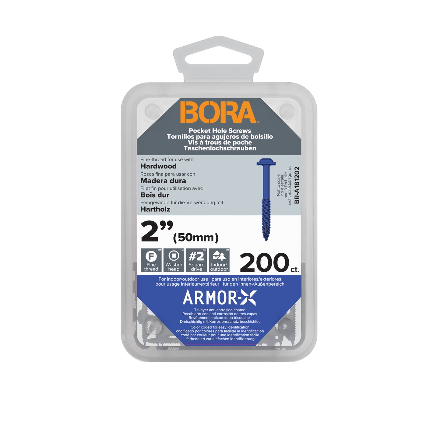 BORA Wood Screws 50mm Fine | 200 Pack