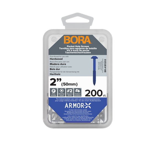 BORA Wood Screws 50mm Fine | 200 Pack