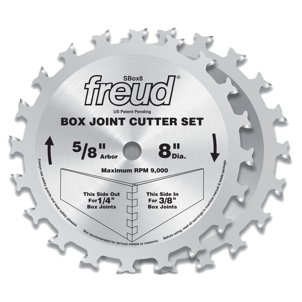 Freud 8"/203mm Box Joint Cutter/Dado Set - GLSBOX8