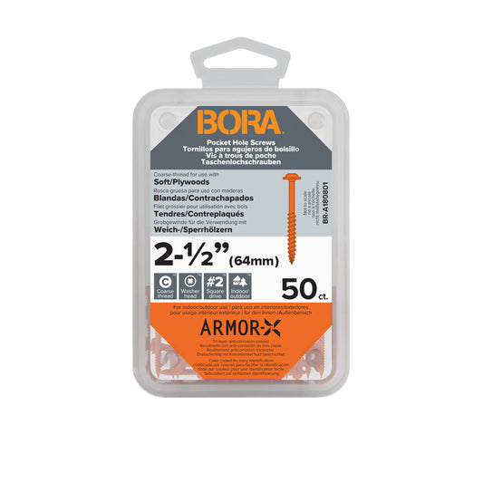 BORA Wood Screws 64mm Coarse | 50 Pack